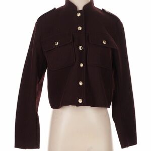 Zara Women's Burgandy Military Style Jacket NWT